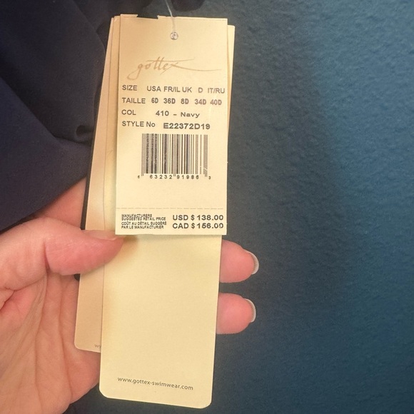 Profile by Gottex Women's Standard Hula Dance D Cup One Piece 6 Navy - Picture 4 of 5